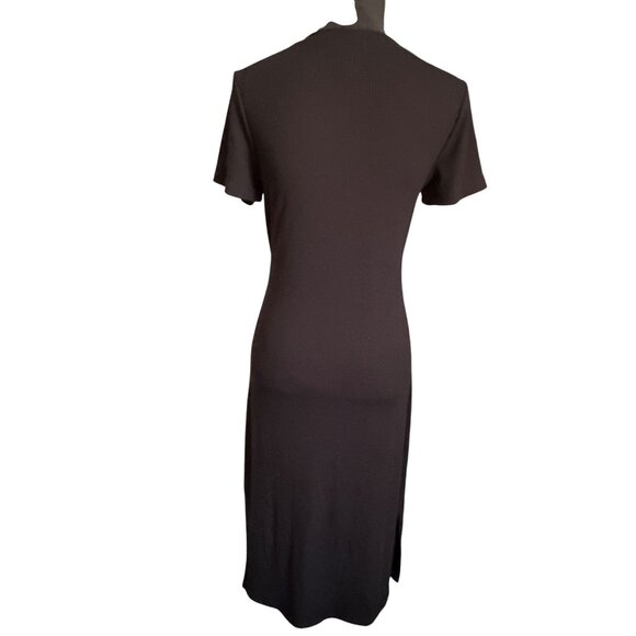 Black Midi Dress With Waist Tie Detail By Rachel Zoe Size M - Picture 2 of 4